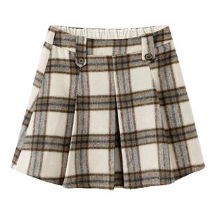 【商场同款】巴拉巴拉裙子儿童半身裙2025冬装新款女童短裙子JK裙