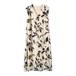 妈妈装夏款连衣裙女印花中年雪纺女装衣服气质洋气40岁中长款裙子