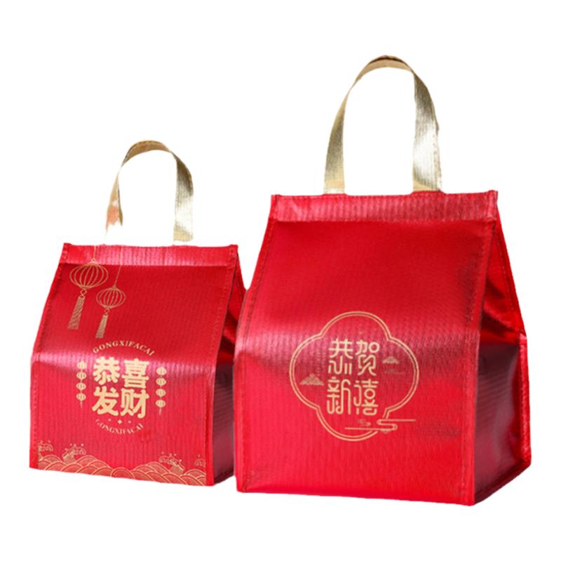 新年礼品袋大红保温袋外卖专用袋