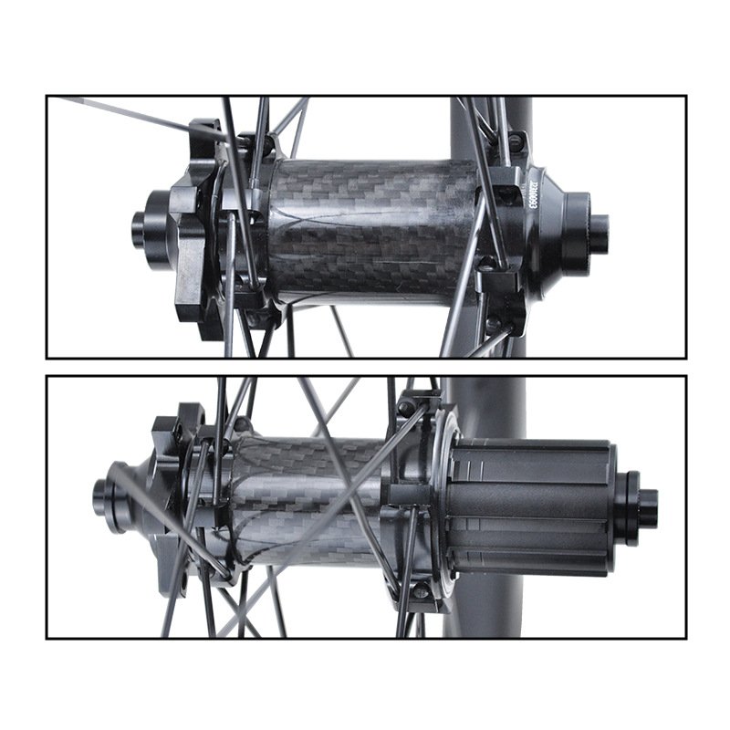 自行车单车车轮全碳纤维700c轮组高框直拉公路车轮组碟刹快拆轮组