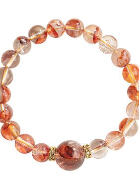 五台山天然红胶花水晶手串