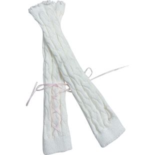 纯欲甜美可爱萝莉风绑丝带袖套少女手臂套甜辣女孩袖子jk手套手袖