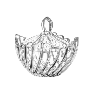 透明玻璃糖果罐子储物罐带盖收纳盒摆件茶叶罐水果零食碗咖啡糖盅