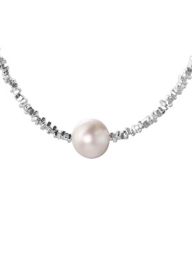 碎银子爱心珍珠项链设计感