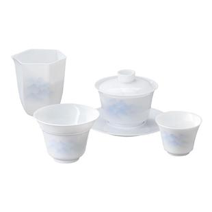 景德镇官方陶瓷中式手绘功夫茶具套装三才盖碗茶杯组合高档礼盒装