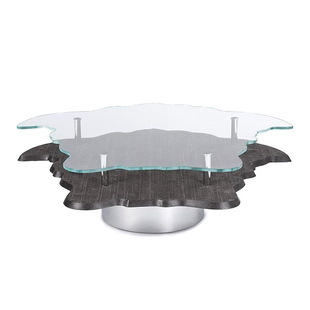 意式轻奢茶几高端设计师客厅艺术家具钢化玻璃大理石异形咖啡桌子