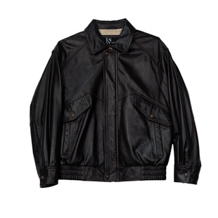 特叔旺角港风真皮皮衣牛皮复古茶芯夹克羽绒服加厚男士秋冬外套