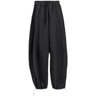 1996 欧美直筒卫裤爵士高腰休闲新款黑色跳舞宽松裤子束腿裤女夏