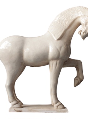 唐三彩仿古风桌面摆件收藏陶瓷马