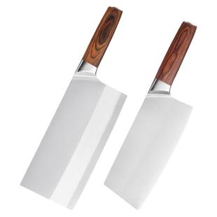 40Cr13斩切两用菜刀厨师专用彩木柄切片锋利斩骨刀免磨超快切片刀