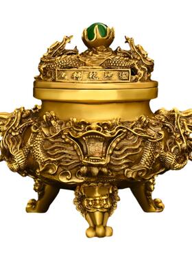 黄铜九转乾坤香炉摆件熏香炉