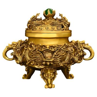 黄铜九转乾坤香炉摆件熏香炉