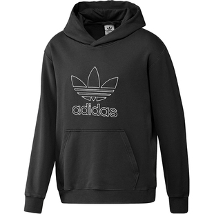 Adidas/阿迪达斯官方正品三叶草男士logo印花休闲运动卫衣IU2373