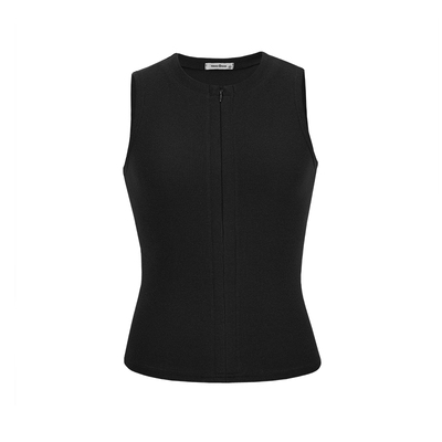 半拉链无袖背心外穿修身显瘦上衣