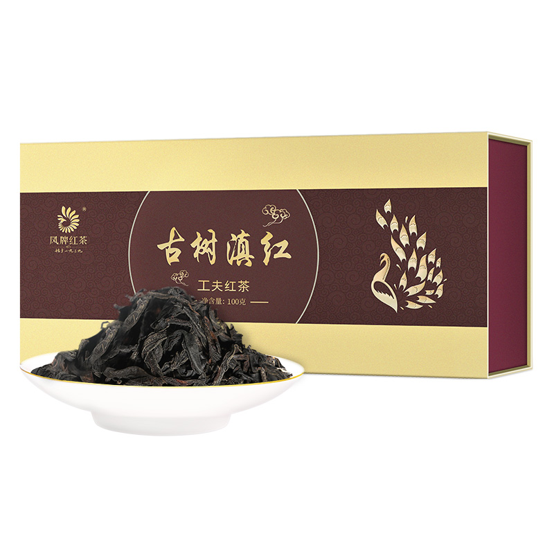 凤牌茶叶礼盒装云南凤庆滇红特级古树红茶礼盒100g端午送礼长辈