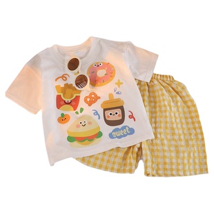 儿童洋气短袖套装夏季男女童纯棉T恤婴幼儿宝宝可爱韩版衣服短裤