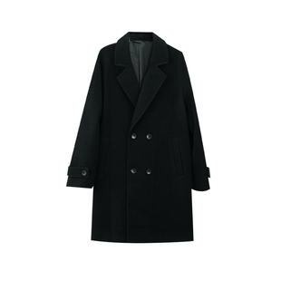 呢外套男中长款夹克2025冬季新款潮流帅气宽松休闲简约百搭上衣