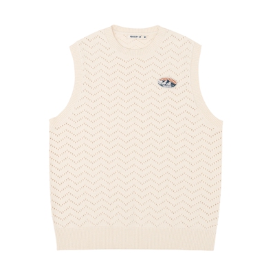 PROSBYCH针织桃孔毛衣背心