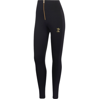 Adidas/阿迪达斯正品三叶草女士拉链中腰弹力运动紧身长裤HG6649