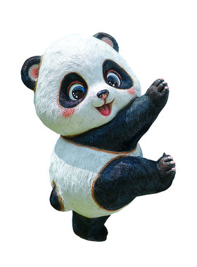 艺家乡网红拍照打卡爬墙熊猫壁挂