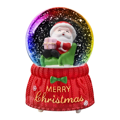 圣诞水晶球发光摆件雪花圣诞老人