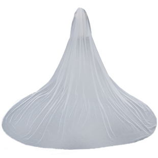 长款大拖尾头纱女新娘结婚拍照道具3米主婚纱头饰网红超仙森系白