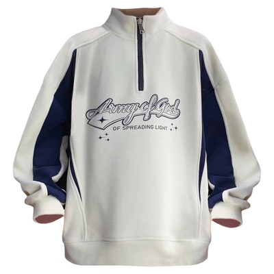 半高领卫衣设计有型保暖撞色卫衣