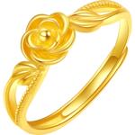 周六福5G黄金戒指女计价足金玫瑰物语手饰520礼物官方旗舰店