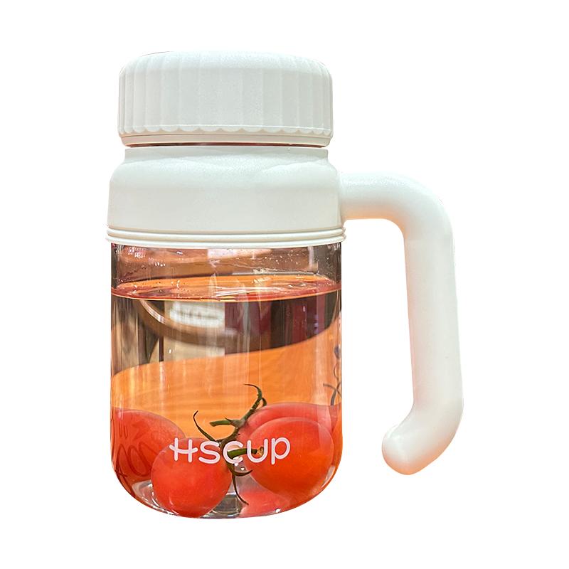 简约玻璃水杯大容量耐高温带茶隔
