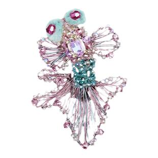 shes茜子意境东方艺术编织金鱼耳环轻奢925银针耳钉单边耳饰品