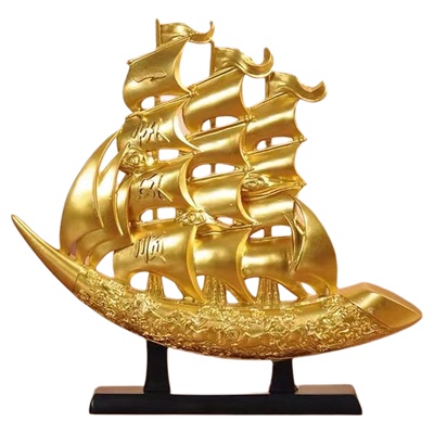 一帆风顺帆船摆件家居酒柜玄关装饰品轻奢高档客厅办公室中式摆件