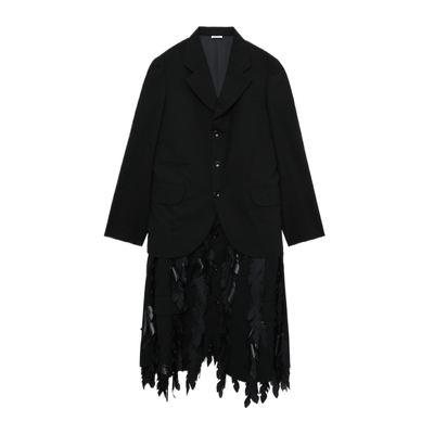 IT CDG COMME des GARCONS HOMME PLUS男中长款叠层拼接西装夹克