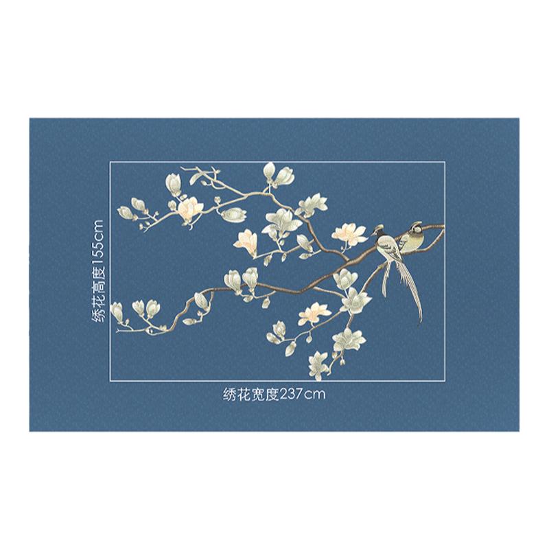刺绣无缝卧室玄关墙布定制