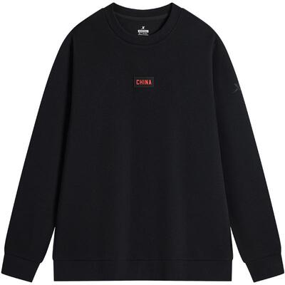 特步套头卫衣男2025春秋官方休闲圆领男子运动上衣976429920570