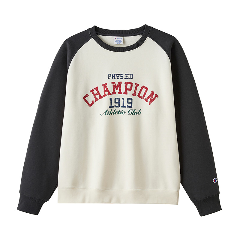 Champion加绒美式复古插肩卫衣