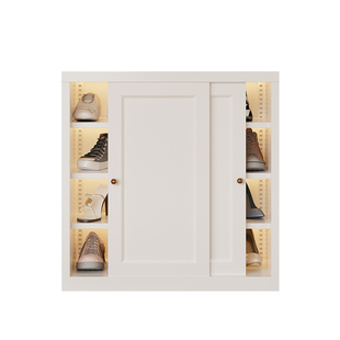 新款钢制阳台推拉门鞋柜家用门口省空间户外储物柜子防潮收纳鞋架