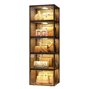 包包收纳神器透明展示柜放包包的置物架防尘落地家用大包存放盒子