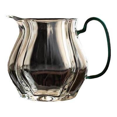 日式高档手工公道杯玻璃茶具花形