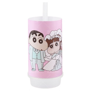 蜡笔小新订婚甜品台装饰插牌520我们结婚啦情侣婚纱蛋糕插件摆件