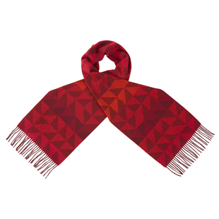 MARJAKURKI玛丽亚古琦红色格子羊毛围巾女冬季大红围巾本命年礼物