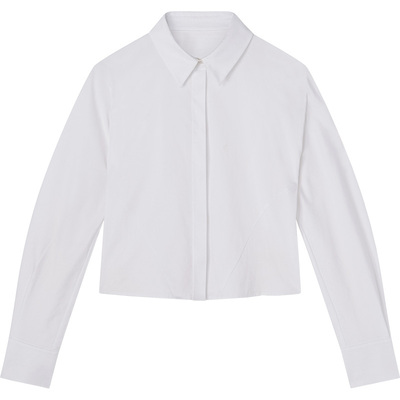 lk白色纯棉衬衫气质通勤上衣