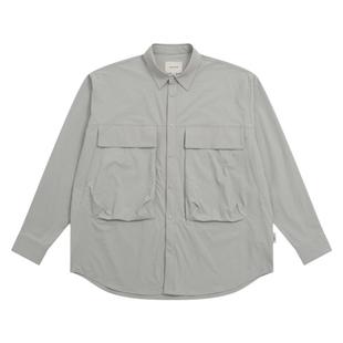 Batterup2024新款日系cityboy春秋外套口袋纯色宽松长袖衬衫男潮