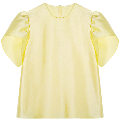 落落狷介短袖黄色上衣女