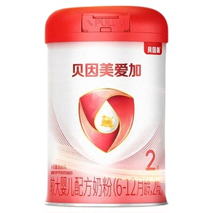 【限时加赠】贝因美爱加2段婴幼儿配方奶粉800g*6罐装 含OPN