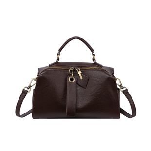 真皮波士顿包包女士2026新款复古头层牛皮大容量斜挎包女款手提包