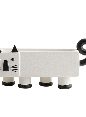 创意侘寂风卡通猫收纳装饰摆件