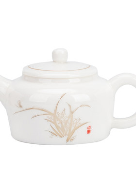 德化白瓷陶瓷茶壶功夫茶具大号家用羊脂玉西施带过滤泡茶精致单壶