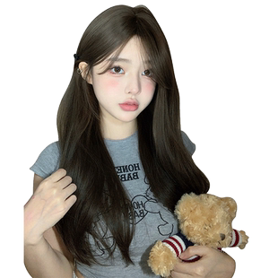 一口喵假发女日常网红长发lolita自然八字刘海jk全头套式【麻衣】