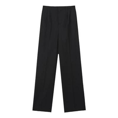 精纺羊毛裤艺符简约显瘦高腰直筒