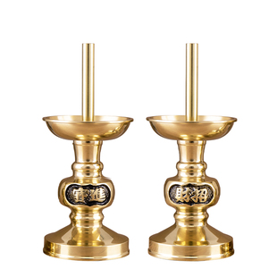 烛台香炉三件套蜡烛台座一体家用供奉供佛拜祖先敬神佛前神台供灯